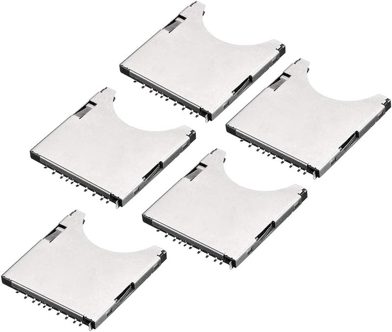 uxcell SD Memory Card Socket Holder Spring Loaded Push Type 10 Pin 5pcs - Image 1