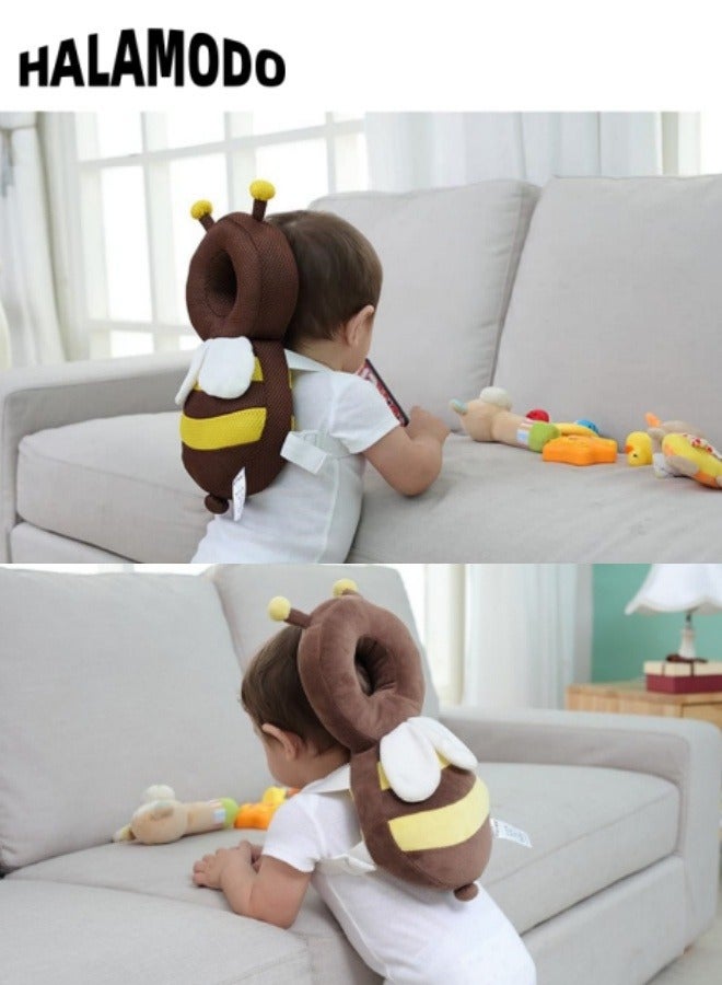 HALAMODO Baby Head Protection Cushion Backpack Wear Little Bee Style Toddler Protective Head Pillow with Adjustable Safety Belt for Walking & Crawling - Image 5