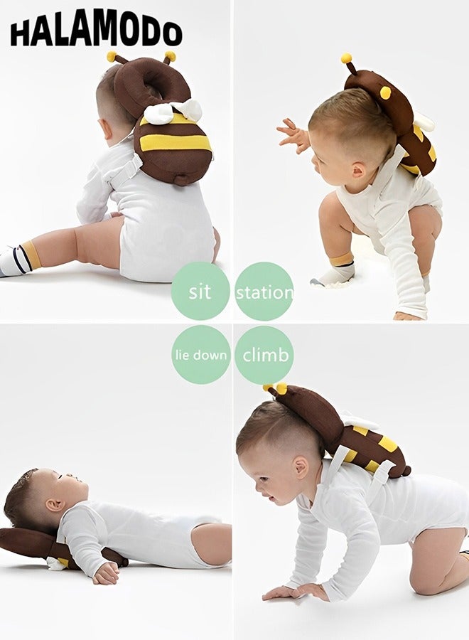 HALAMODO Baby Head Protection Cushion Backpack Wear Little Bee Style Toddler Protective Head Pillow with Adjustable Safety Belt for Walking & Crawling - Image 4