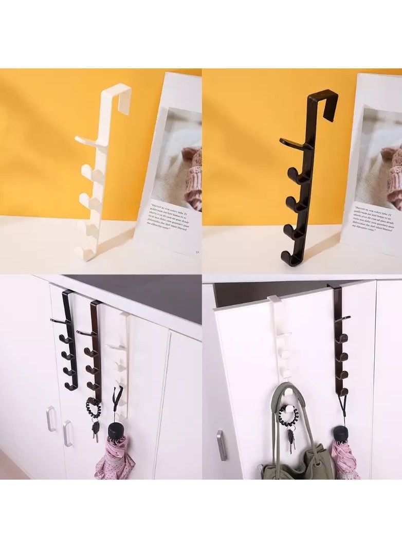 2Pcs Hook Hanger, with 5 Hooks Coat Rack for Keys Hat Bath Towel Clothes Kitchen Bedroom Living Room, Hat Clothes Handbag BagRack Organizer Hooks  - Image 4