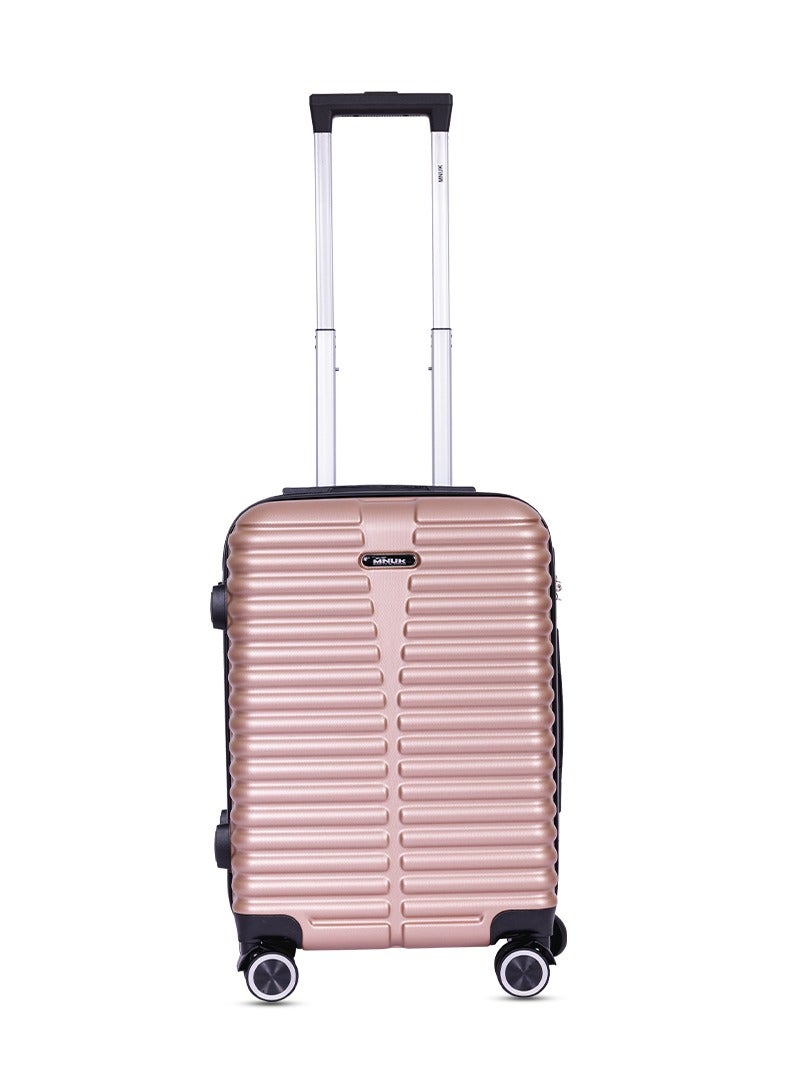 MNUK Destiny Set of 2 Luggage | Cabin-20 Inch, Medium-24 Inch| Hardside Soft Handle Trolley with TSA Lock |Double 360° 4 Wheeler| Rose Gold - Image 5