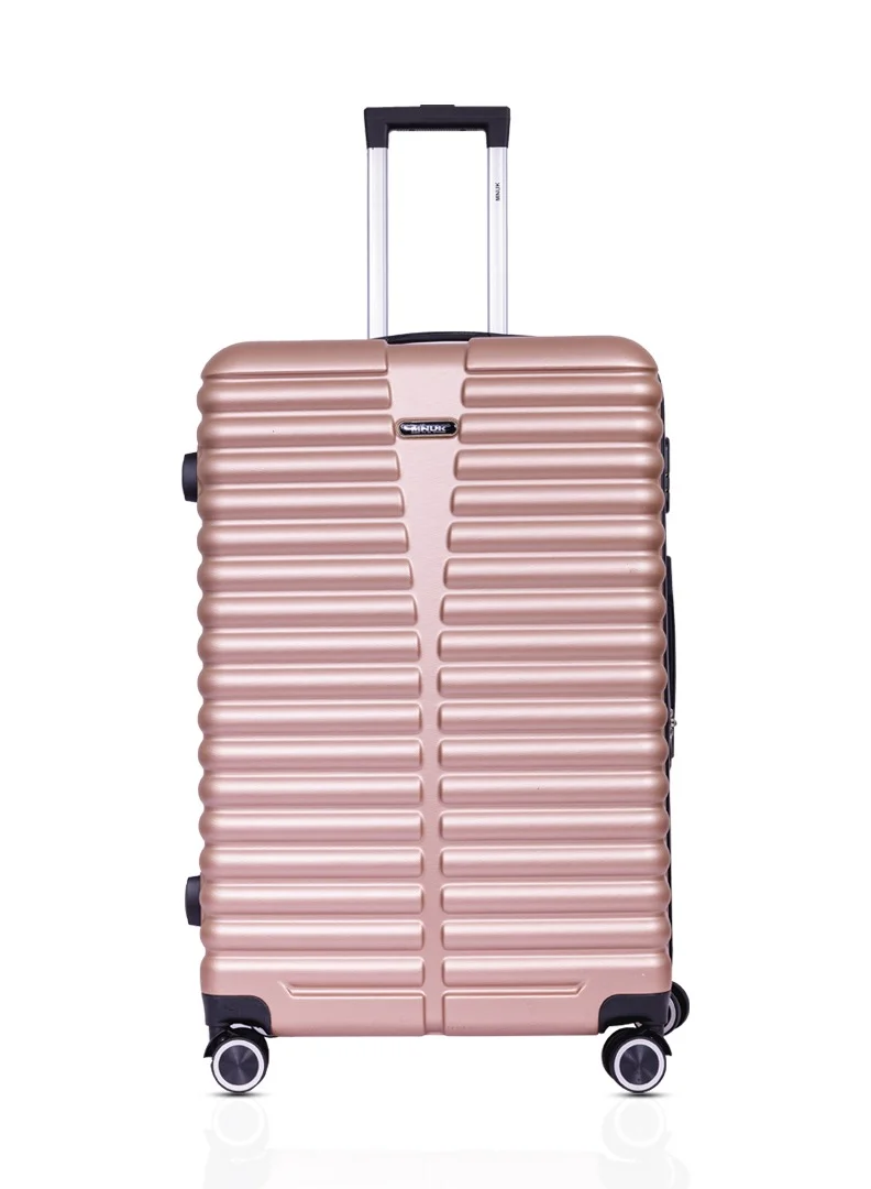 منيك طقم حقائب ديستني (قطعتان) | حقيبة يد - 20 بوصة، حقيبة متوسطة - 24 بوصة | حقيبة ترولي صلبة بمقبض ناعم وقفل TSA | عجلات مزدوجة دوارة 360 درجة | ذهبي وردي