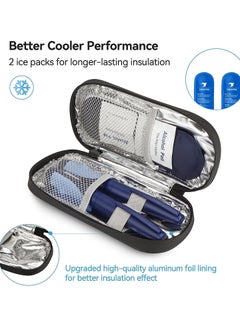 RedMapleTEK Insulin Cooler Bag, Insulated Diabetes Medication Travel Case with 2 Reusable Ice Packs, Medication Storage Box for Insulin Pens and Other Diabetes Supplies  - Image 2
