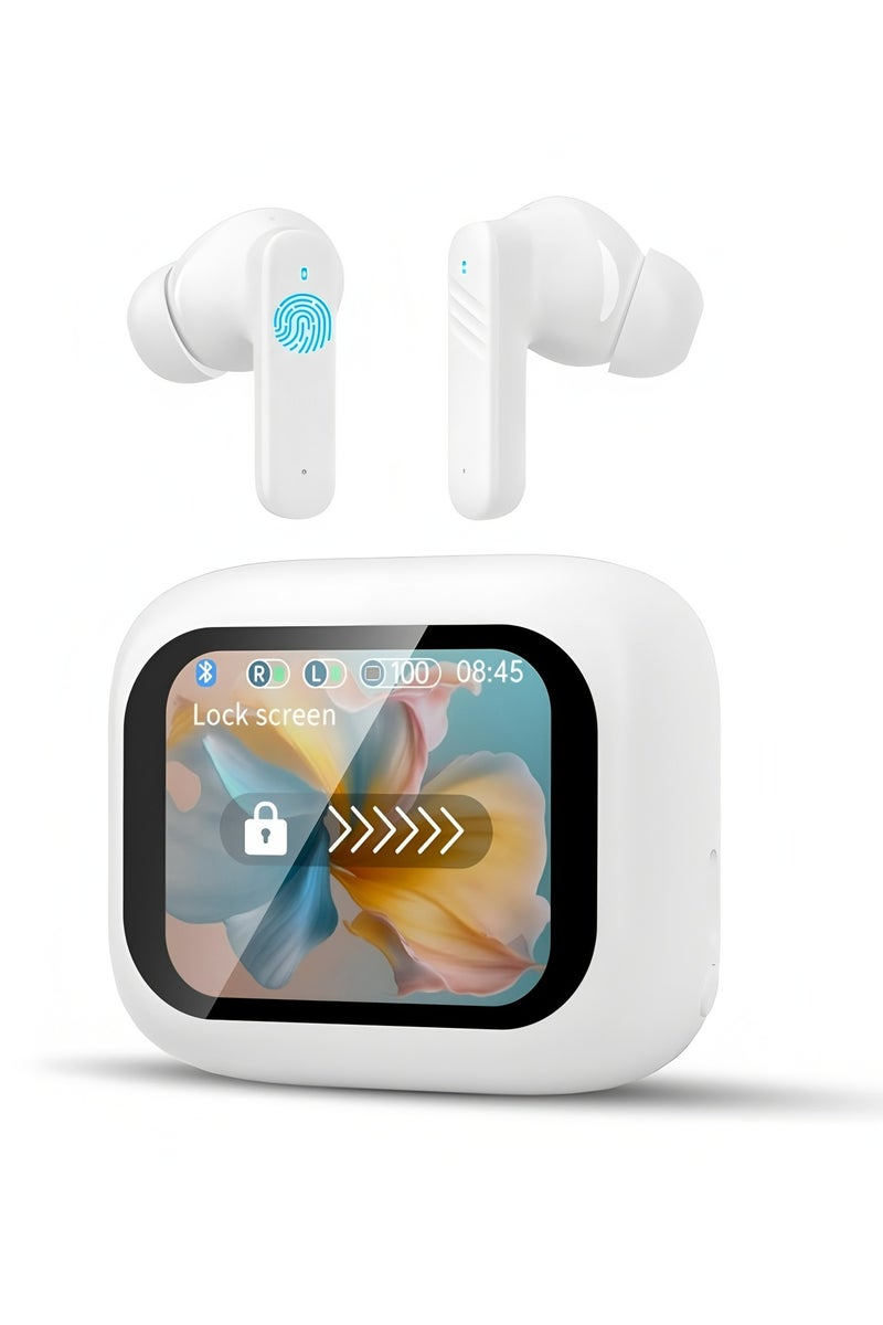 Flyview Wireless Earbuds Bluetooth 5.4 Touch Screen Earbuds, Call ENC Noise Active Noise Cancellation, In-Ear Headphones USB Charging Case Earbuds for iOS/Android, Waterproof IPX5 - Image 1