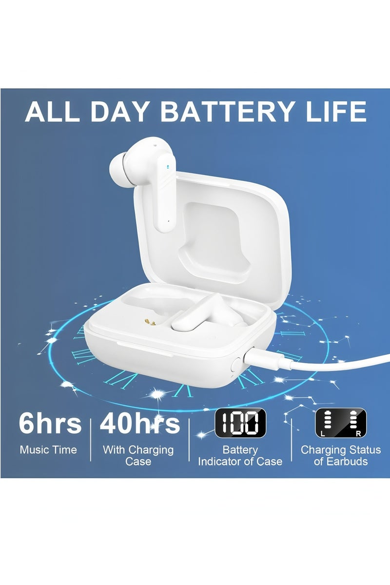 Flyview Wireless Earbuds Bluetooth 5.4 Touch Screen Earbuds, Call ENC Noise Active Noise Cancellation, In-Ear Headphones USB Charging Case Earbuds for iOS/Android, Waterproof IPX5 - Image 3