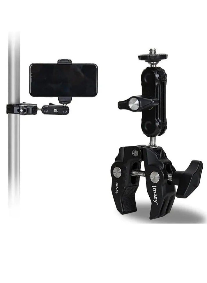 جيه ماري حامل كاميرا متعدد الأغراض Super Clamp SR-56C، فتحة 60 مم، برغي 1/4 بوصة لكاميرا DSLR، والأضواء، والميكروفون، وكاميرا الحركة، متوافق مع سوني وكانون ونيكون وفوجي فيلم - Image 2