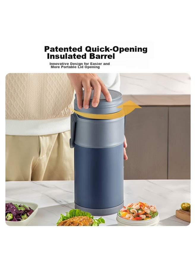 Tafuco 316 Stainless Steel Insulated Lunch Box, Student Thermos, Office Worker Bento Box, Blue, 3.3l, T0295 - Image 5