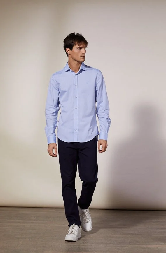 Vicomte A.  Conrad Sky Blue Shirt Oxford 100% Cotton for Men | Best Price UAE