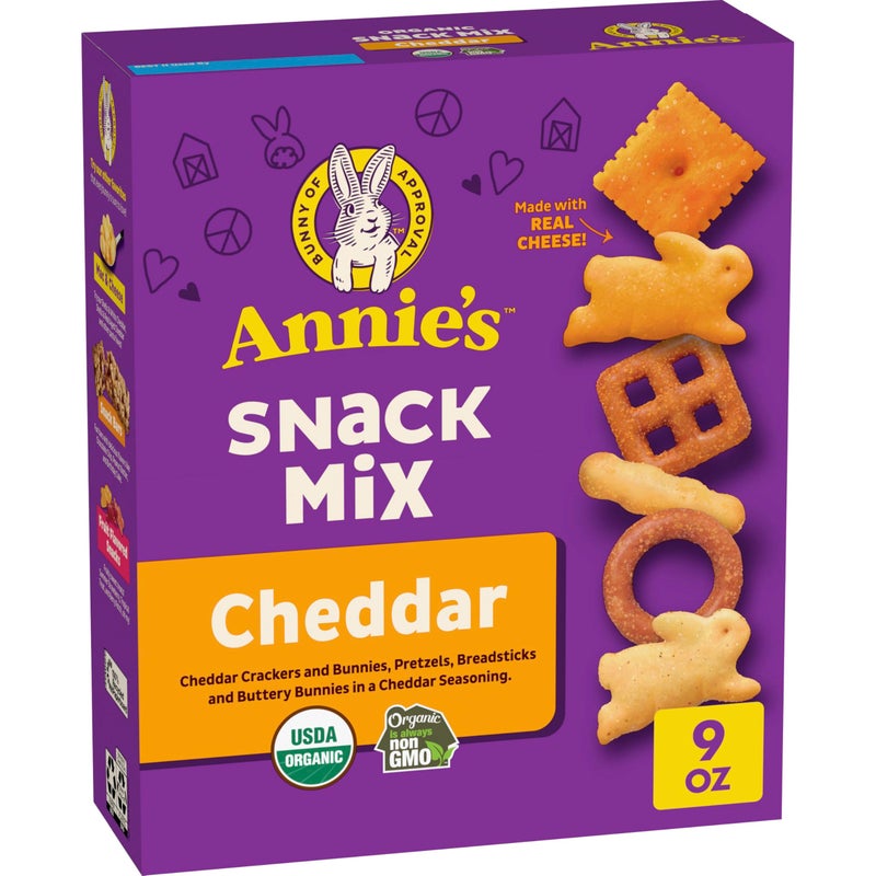 Annie's Cheddar Snack Mix With Assorted Crackers and Pretzels, Made with Real Cheese, 9 oz - Image 1