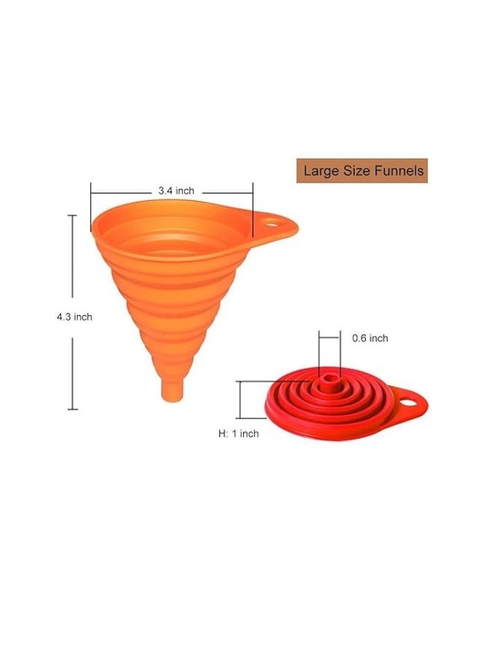 Generic Kitchen Funnel Set of 3, Large Medium and Small, Kitchen Gadgets Accessories Food Grade Silicone Collapsible Funnels for Kitchen Use Filling Bottles Liquid Powder Transfer  - Image 2