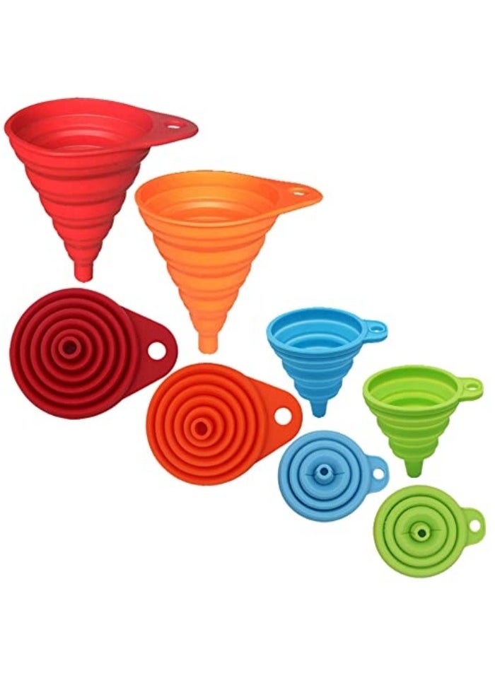 Generic Kitchen Funnel Set of 3, Large Medium and Small, Kitchen Gadgets Accessories Food Grade Silicone Collapsible Funnels for Kitchen Use Filling Bottles Liquid Powder Transfer  - Image 4