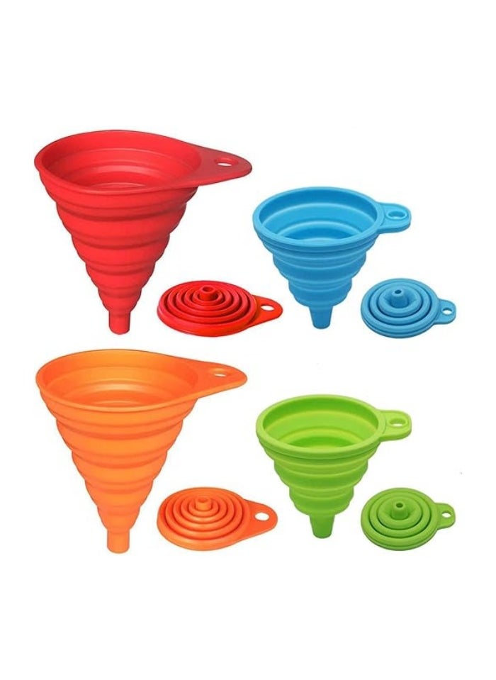 Generic Kitchen Funnel Set of 3, Large Medium and Small, Kitchen Gadgets Accessories Food Grade Silicone Collapsible Funnels for Kitchen Use Filling Bottles Liquid Powder Transfer  - Image 1