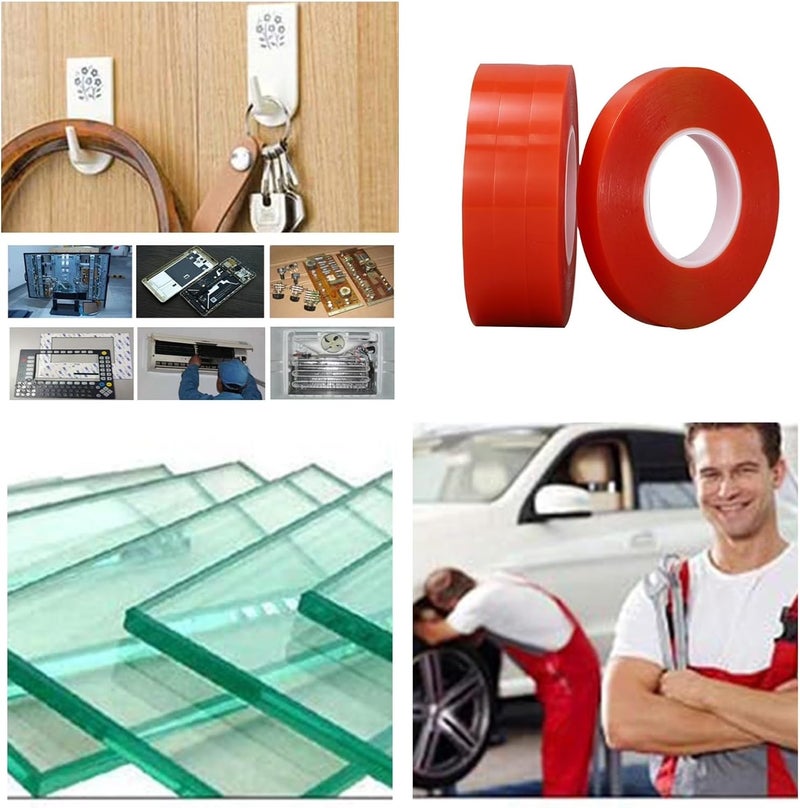 AL FAKHAMA Double Sided PET Tape 12 mm x 10 Metres - Transparent Strong Adhesive Mounting Tape for Crafts & DIY - Image 3