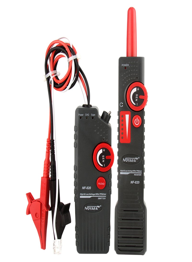 نويافا جهاز تحديد موقع الكابلات الأرضية المضاد للتداخل NOYAFA NF-820 بتصميم جهد عالي ومنخفض لشبكة 220-380 فولت، وجهاز اختبار كابلات الشبكة، واكتشاف الأسلاك للكابلات الجدارية والأرضية - Image 1