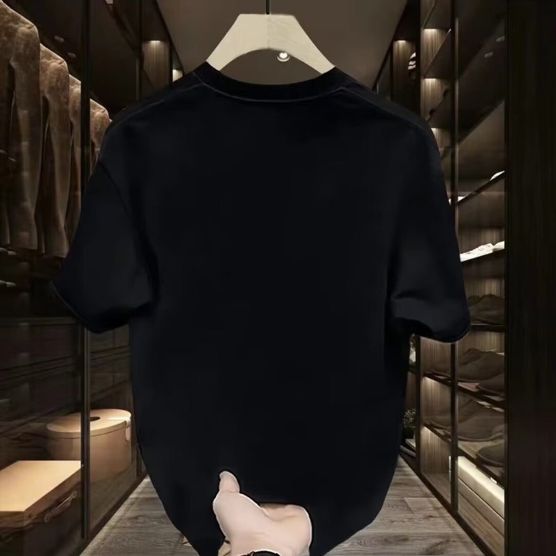 Trendy Brand Men'S Short-Sleeved Heavy T-Shirt 2024 Arrival Plus Size Loose Round Neck Printed All-Match Half Sleeve - Image 5