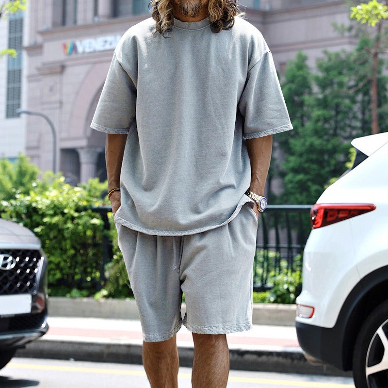 Men'S Sports Casual Suit Loose Short-Sleeved T-Shirt Shorts 2-Piece Set Summer - Image 4