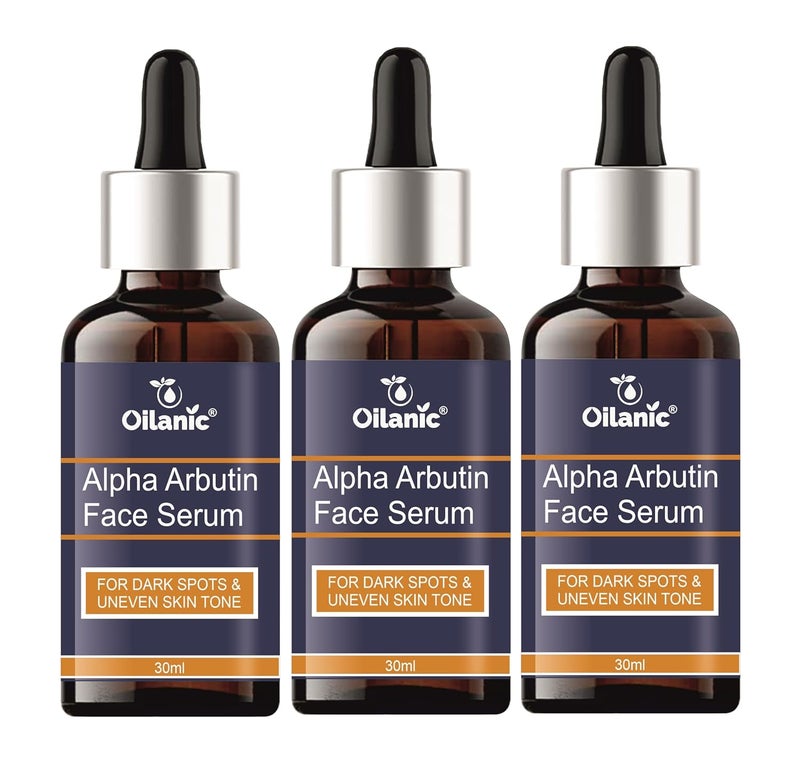 Oilanic Oilanic Alpha Arbutin Face Serum for Glowing Skin Pack of 3 Each 30 mlHelps Reduce Dark Spots Gentle Daily Care for Brighter Looking Skin Suitable for All Skin Types Ideal for Men and Women  - Image 1