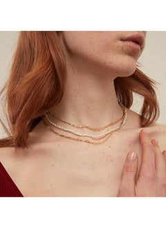 ORELIA LONDON Pearl & Chain 3-Row Necklace  - Image 2