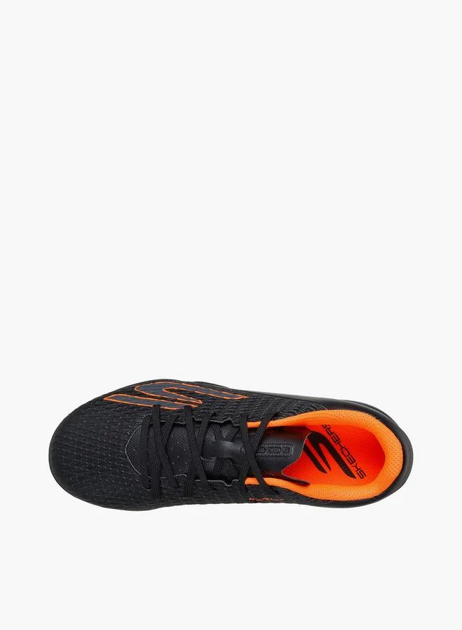 SKECHERS Boys Jr Youth Tf Lace-Up Football Turf Shoes - 252164L-Bkor-Cp