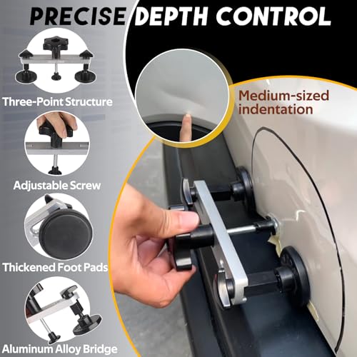 Super PDR Paintless Dent Repair Kit, Dent Puller Kit, Car Dent Removal Tools with Dent Lifter, Bridge Puller, Slide Hammer 2 in 1 T-Type Slide Hammer for Repair Door Ding, Creases and Hail Damage - Image 3
