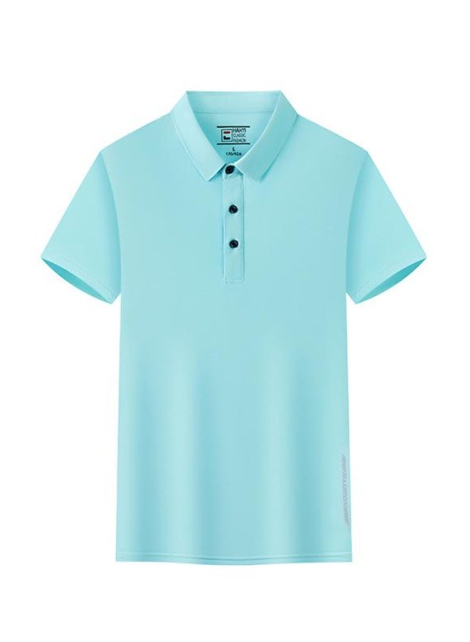 Ice Silk Fiber Polo Shirt Printed Quick Dry Breathable Workwear Summer Culture Shirt  Men's Fashion Clothing - Image 1
