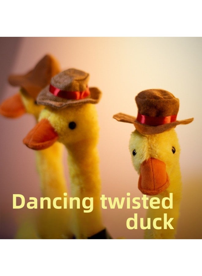 Talking Singing Twisting Duck Sand Sculpture Social Duck Recording Learning To Talk Duck Short Plush Stuffed Animal Toy For Children-Color:Duck With Clothes Style - Image 4
