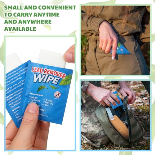 Heigble 50 Pack Lead Remover Wipes for Shooting Hand&Surface Cleaning Wipes Effectively Removes Lead, Dust, Oil&Grime Individually Wrapped Wipe for Shooting Ranges, Hunting, Industrial Use (Blue) - Image 3