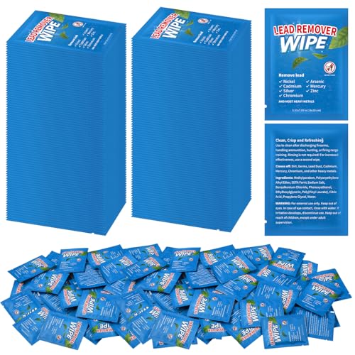 Heigble 50 Pack Lead Remover Wipes for Shooting Hand&Surface Cleaning Wipes Effectively Removes Lead, Dust, Oil&Grime Individually Wrapped Wipe for Shooting Ranges, Hunting, Industrial Use (Blue) - Image 1