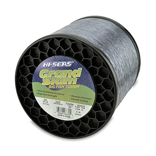 Hi-Seas خط مونوفيلا منتج هاي سيز غراند سلام، 50 رطل / 22.6 كجم اختبار، .028 بوصة / 0.70 مم قطر، أزرق مدخن، 5300 ياردة / 4846 متر - Image 1