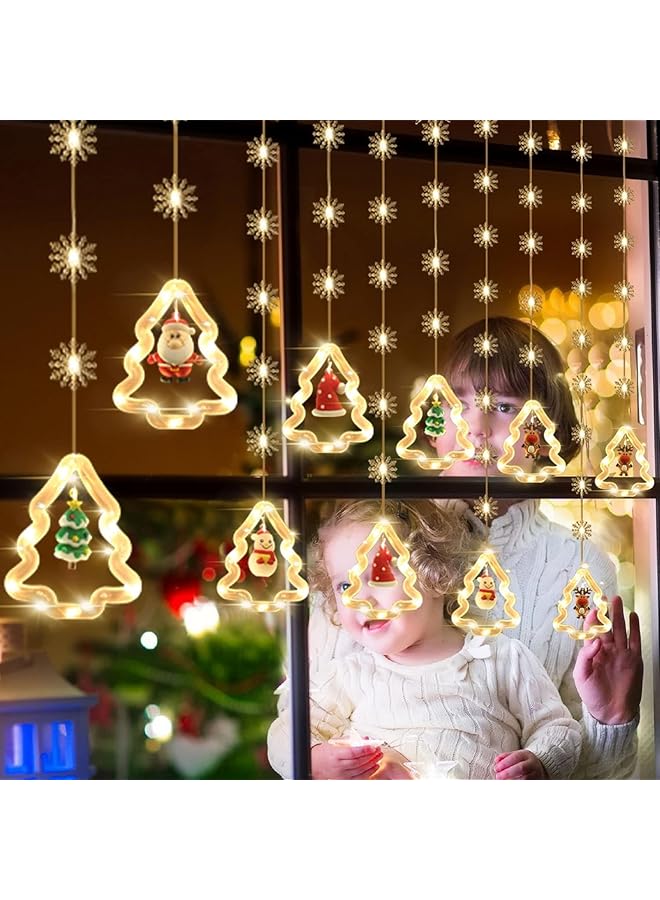 The Bros 9.8FT Christmas LED Lights,Christmas Curtain Lights with Ornaments & Snowflake,Christmas Window Lights for Christmas Bedroom Home Decorations Operated by USB with remote control  - Image 1