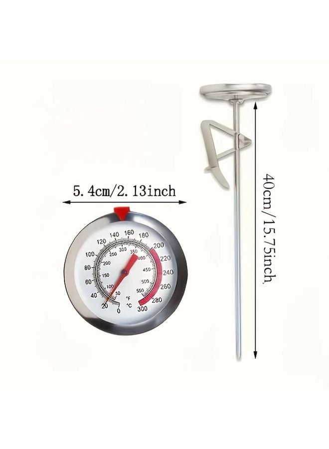 Trombone Thermometer High Precision 0 1C Analog Probe 0 300C Non Slip Clip No Battery - Image 1