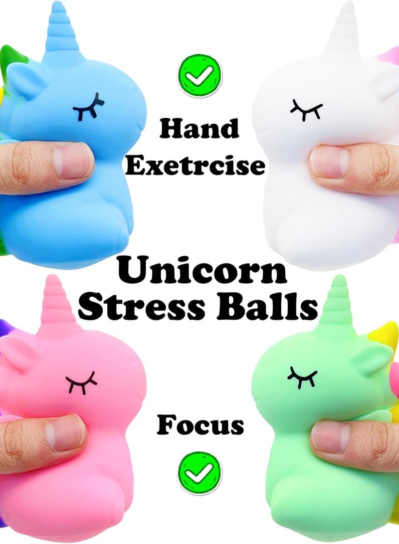 Raxoom Stress Balls for Kids and Adults, Unicorn Toys for Girls, Squishy Dough Ball, for Kids Squeeze Stress Toys Party Favors Stress Relief Toy Autism Sensory Toys, 3 Random Color - Image 3