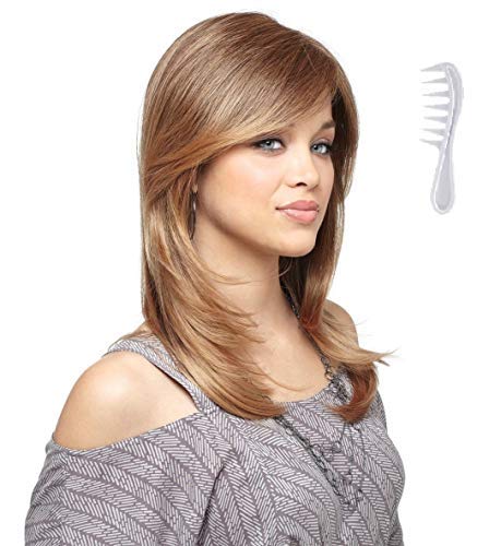 Amore BRANDI Monofilament Wig Collection by Rene of Paris and Wig Lift Comb TOASTED BROWN Bundle 2 Items