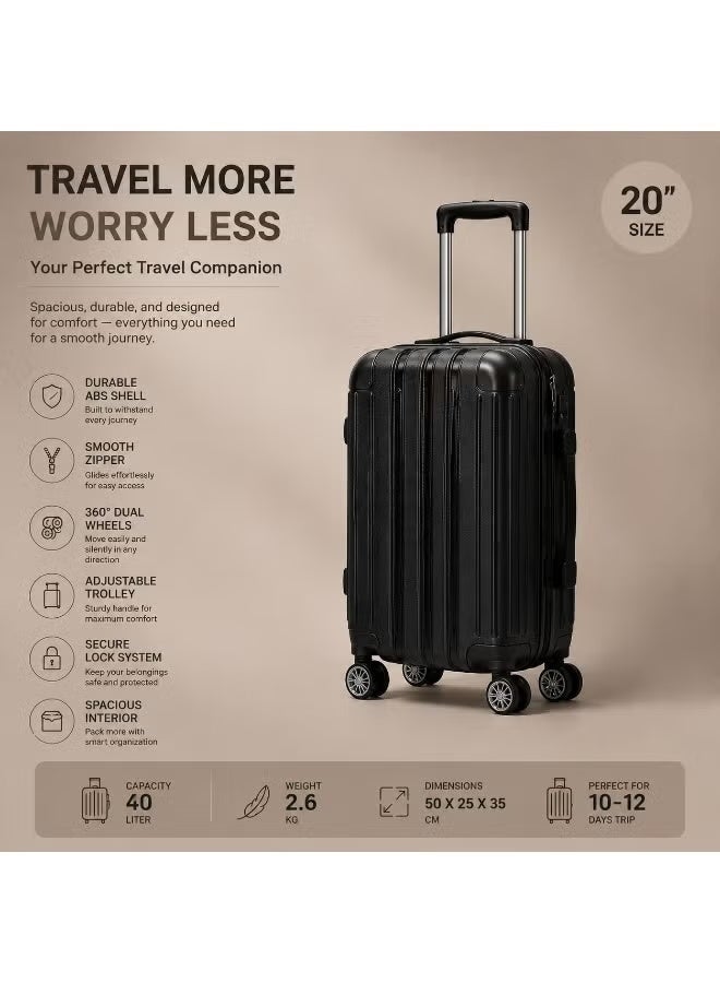 Carry-On Travel Suitcase 20 Inch with Spinner Wheels, Lightweight Hard Shell Luggage, Secure Travel Case, Cabin Size for Business and Vacation - Image 2