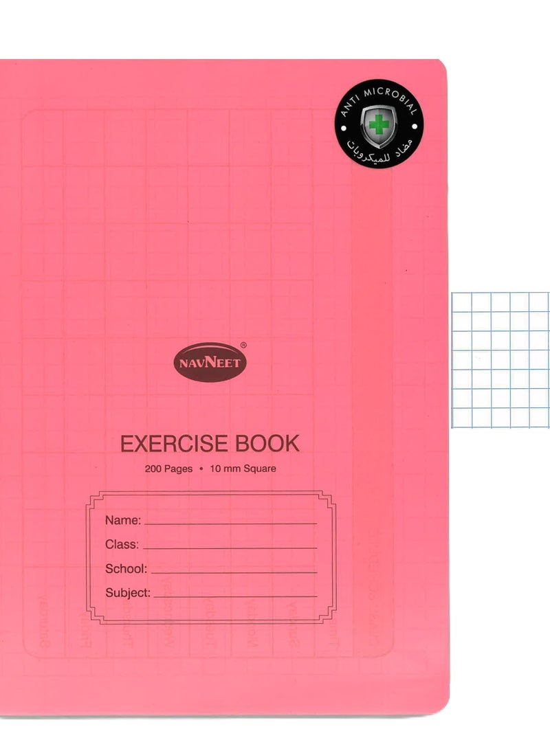 Navneet 5-Piece A4 Size 10mm Square Lined Exercise Book 200 Pages With PVC Cover  - Image 2
