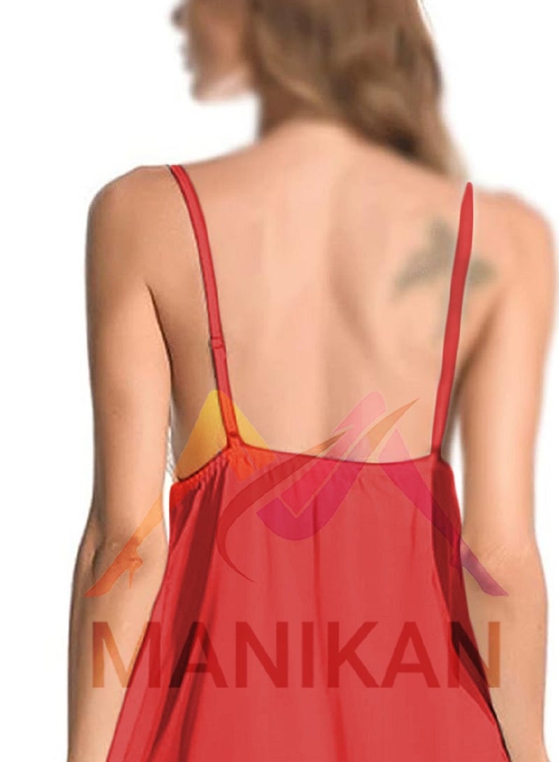 MANIKAN MANIKAM Lingerie women very soft material nightgown hot blended cotton nighty side slit lace babydoll chemise  - Image 3