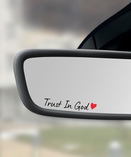 SCUARI 4PCS Car StickersCars DecalsCar Accessories Trust in God Rearview Mirror StickerAuto Stickers and DecalsAuto Decals for WomenTrust in God Mirror DecorationFits Most Vehicles BlackRed - Image 1
