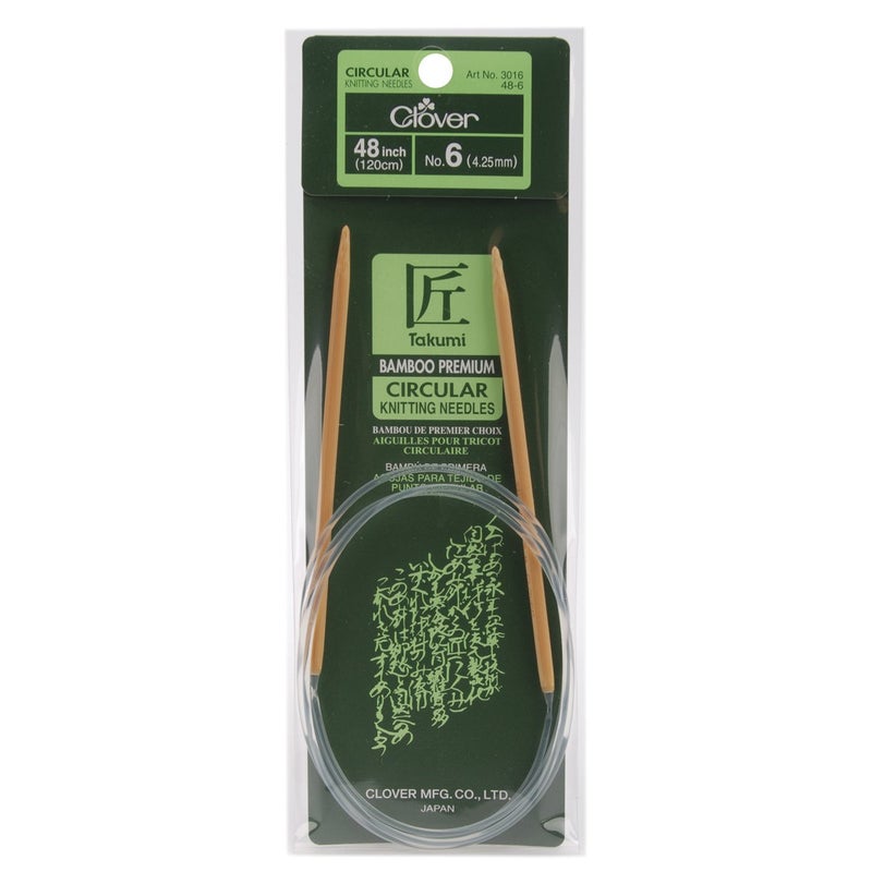 Clover Takumi Bamboo Circular 48-Inch Knitting Needles, Size 6 (3016/48-06) - Image 1