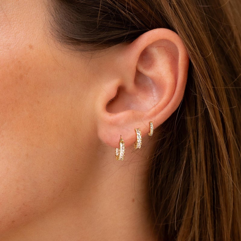 VIROMY Gold/Silver Hoop Earrings for Women Trendy,14K Real Gold Plated Cute Stud Earrings Small Huggie Hoop Earrings Stacks non tarnish Jewelry for Women - Image 3