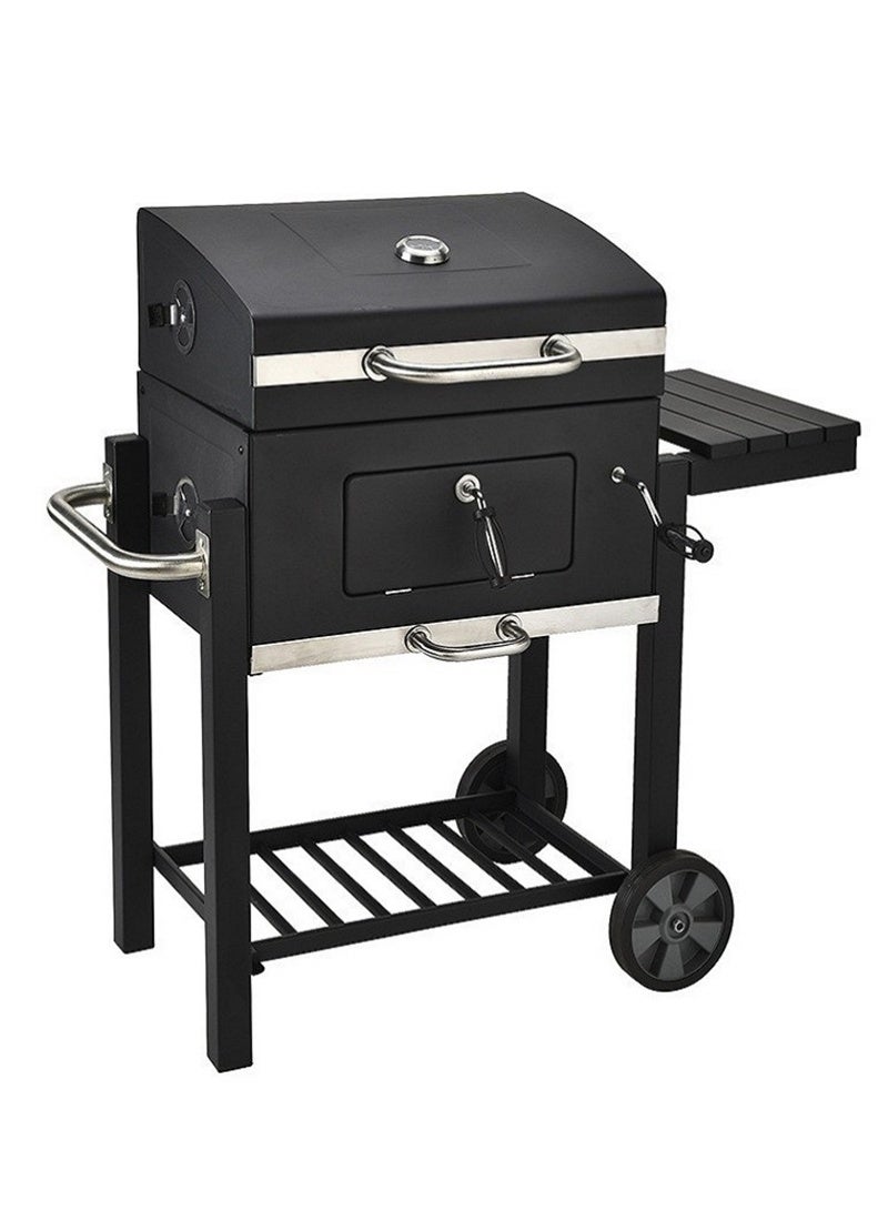 ETG Barrel Charcoal Grill Barbecue Smoker with Shelves, Large capacity 174 Square Inches Cooking Area, Stainless Steel, 4 Air Vents, Ash Collector, BackyardWheels for Outdoor Camping, Garden Picnics & Backyard BBQ - Image 1