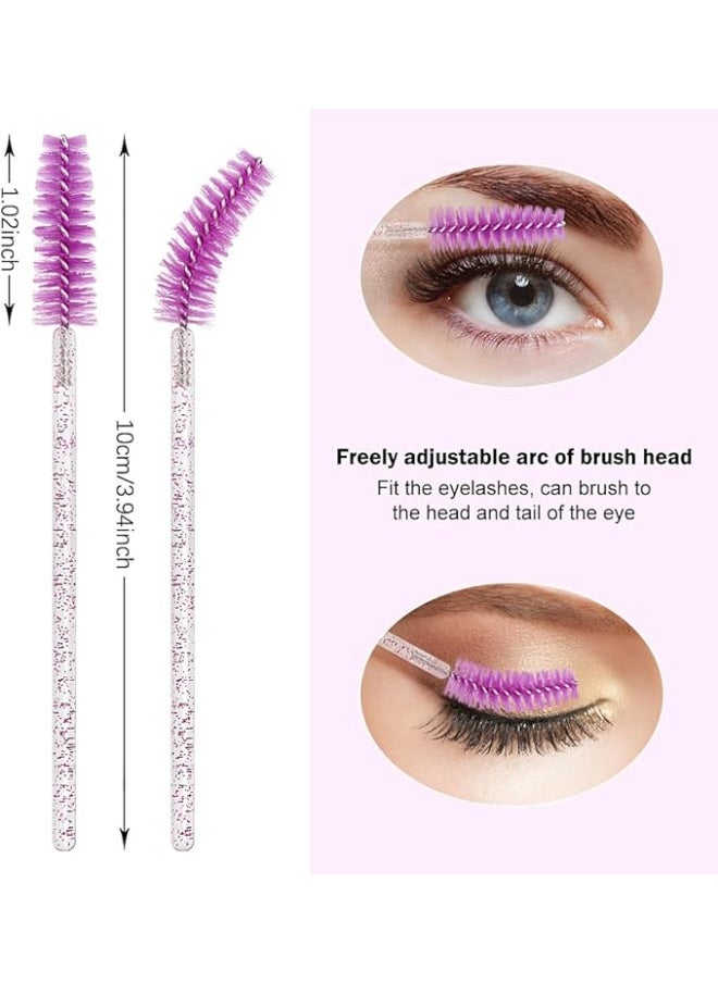 Generic - Disposable silicone lash wands – spoolie brushes for eyebrows and eyelash extensions, separator comb and microblading tool - pack of 12 pcs. (mouve) - Image 1