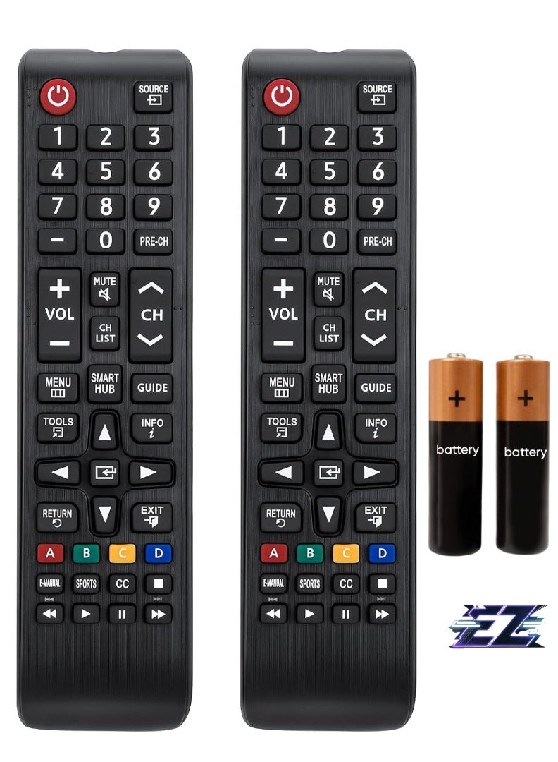 ELTRAZONE (Pack of 2) Universal Remote Controls for Samsung TV, Replacement for Samsung Smart TV - LED LCD TV HDTV QLED SUHD UHD 4K 3D – With Battery - Image 1