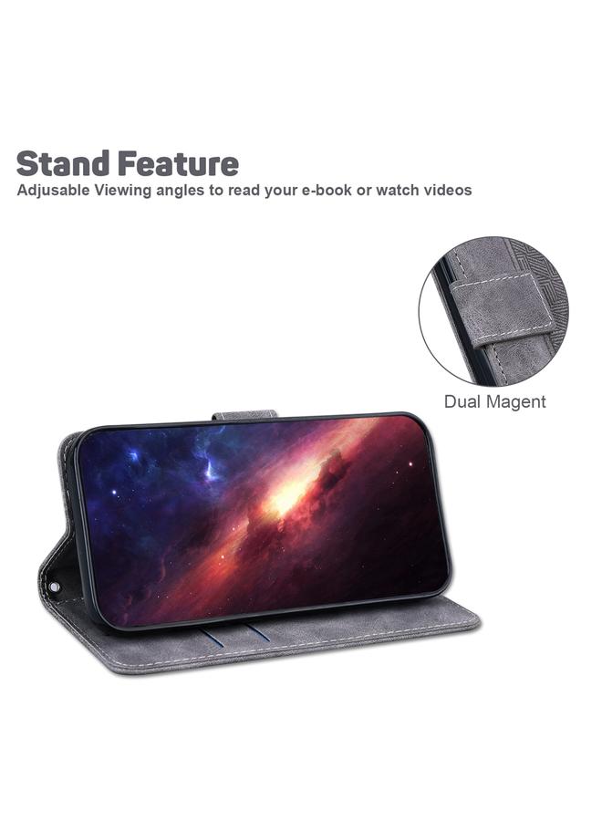 S-TOP Case For OnePlus Nord 2 5G Geometric Embossed Leather Phone Case - Image 5