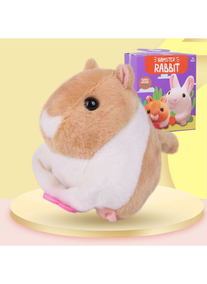 Electric Rabbit Cat Toy Rolling Ball Interactive Teasing Electronic Plush Dog Toy Bestseller-Color: Pull String Wagging Tail Hamster-Specifications:Without Battery  - Image 1