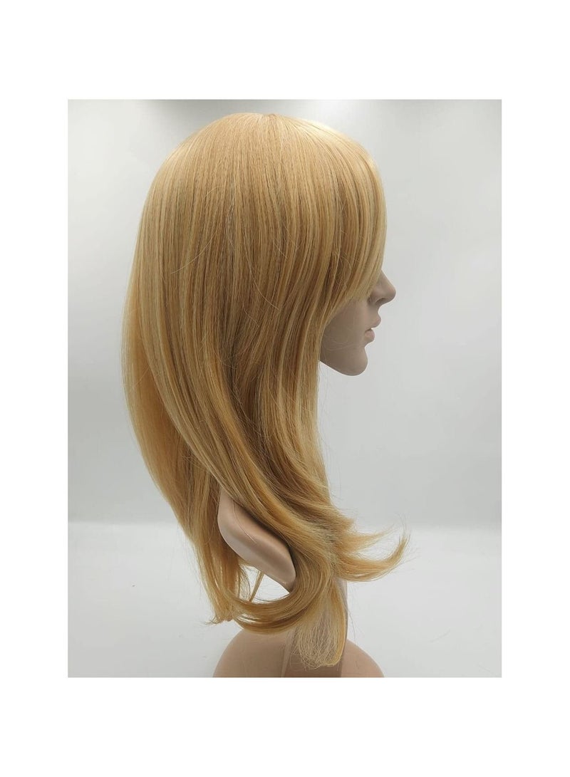 Estelle Hair Long Wavy Wig With Bangs High Synthetic Heat Resistant Wigs Curly Wavy Hair Wigs for Women Girls Beauty Fashion Natural Looking Curly HairDaily Party use Medium Lightbrown - Image 3