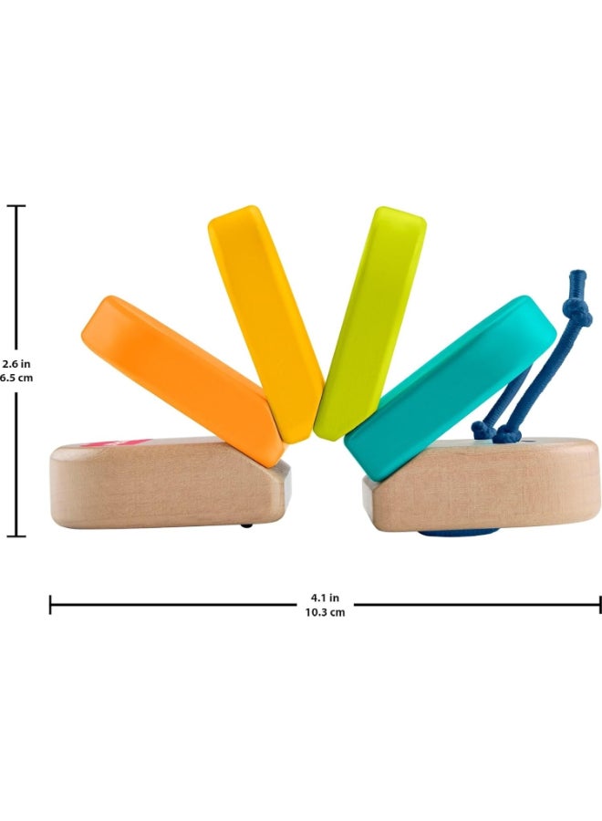 Fisher-Price Wooden Clacker Caterpillar Toy for Babies, Colorful Wooden Sensory Activity Toy with Clacking Sounds for Early Development Age 6 Months+ - Image 3
