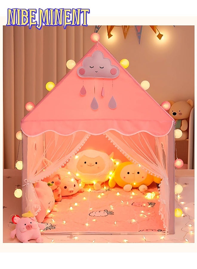 NIBEMINENT Kids Play Tents for Girls Large Fairy Playhouse for Kids Princess Castle Tent Gift Toys for Girl Toddler Children Play House (Pink) - Image 4