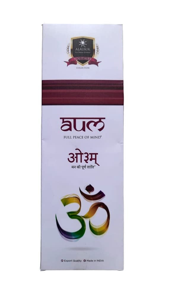 Compatible Aalaukik Solitaire Incense Sticks for Pooja Combo Pack of 7 - Aum, Camphor, Sai Smaran, Shankhnaad, Swastik, YOG Mantra, Maharaja (90 GMS x 7=630 GMS) | Approx 55 Sticks per Pouch  - Image 2