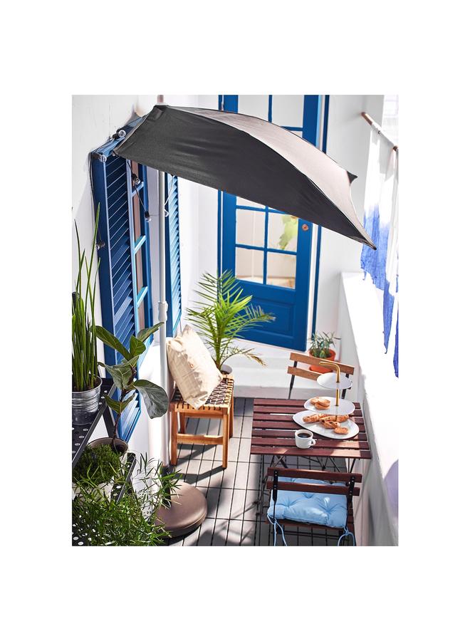 Zaboon Chair, outdoor, foldable black/light brown stained - Image 4