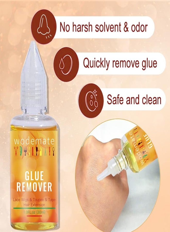 wodemate Tape in Extension Remover, Hair Extensions Remover Wig Glue Remover Fast Acting, Hair Glue Remover for Lace Wigs, Gentle on Skin, 30ml, Yellow - Image 3